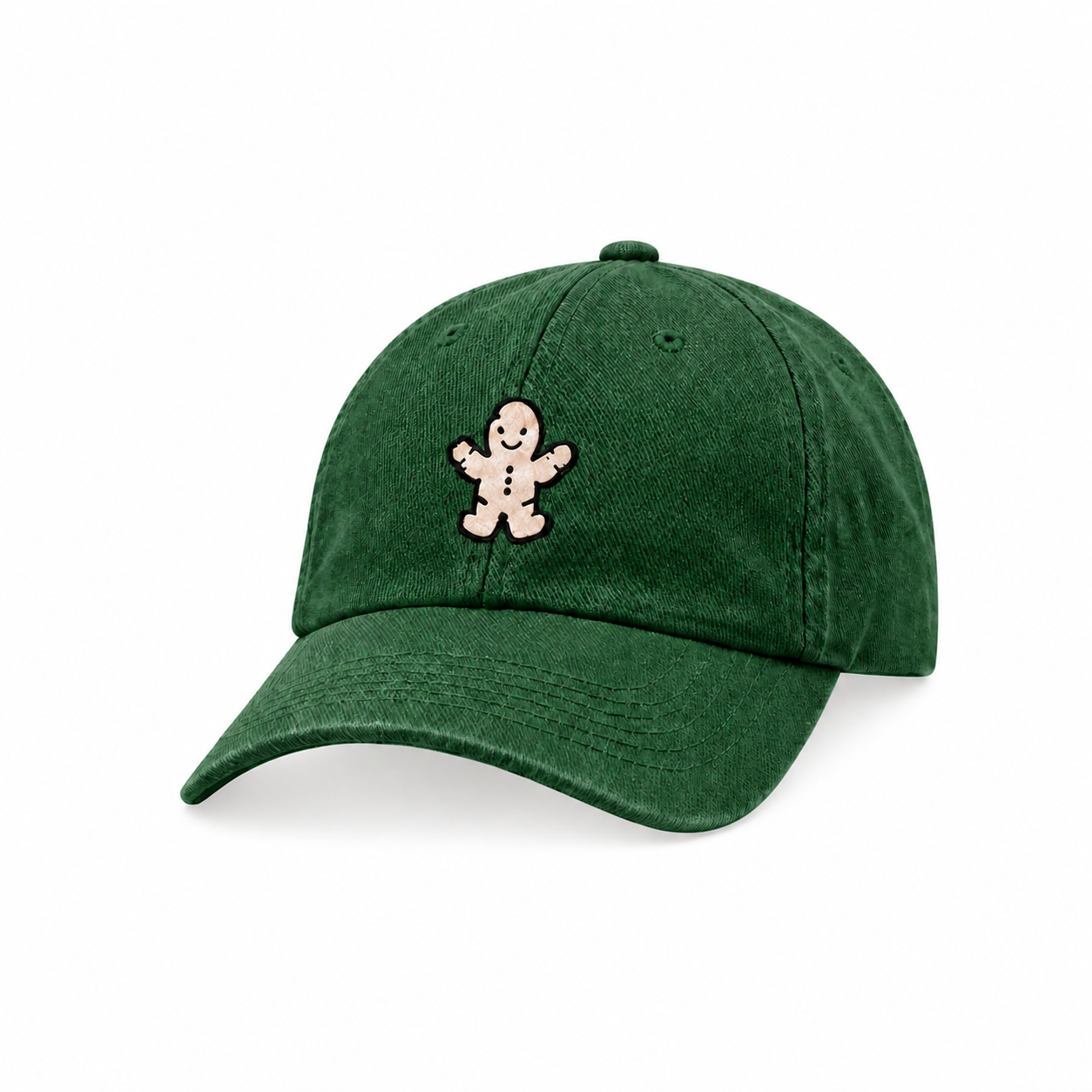 Casquette Gingembre verte sur fond blanc