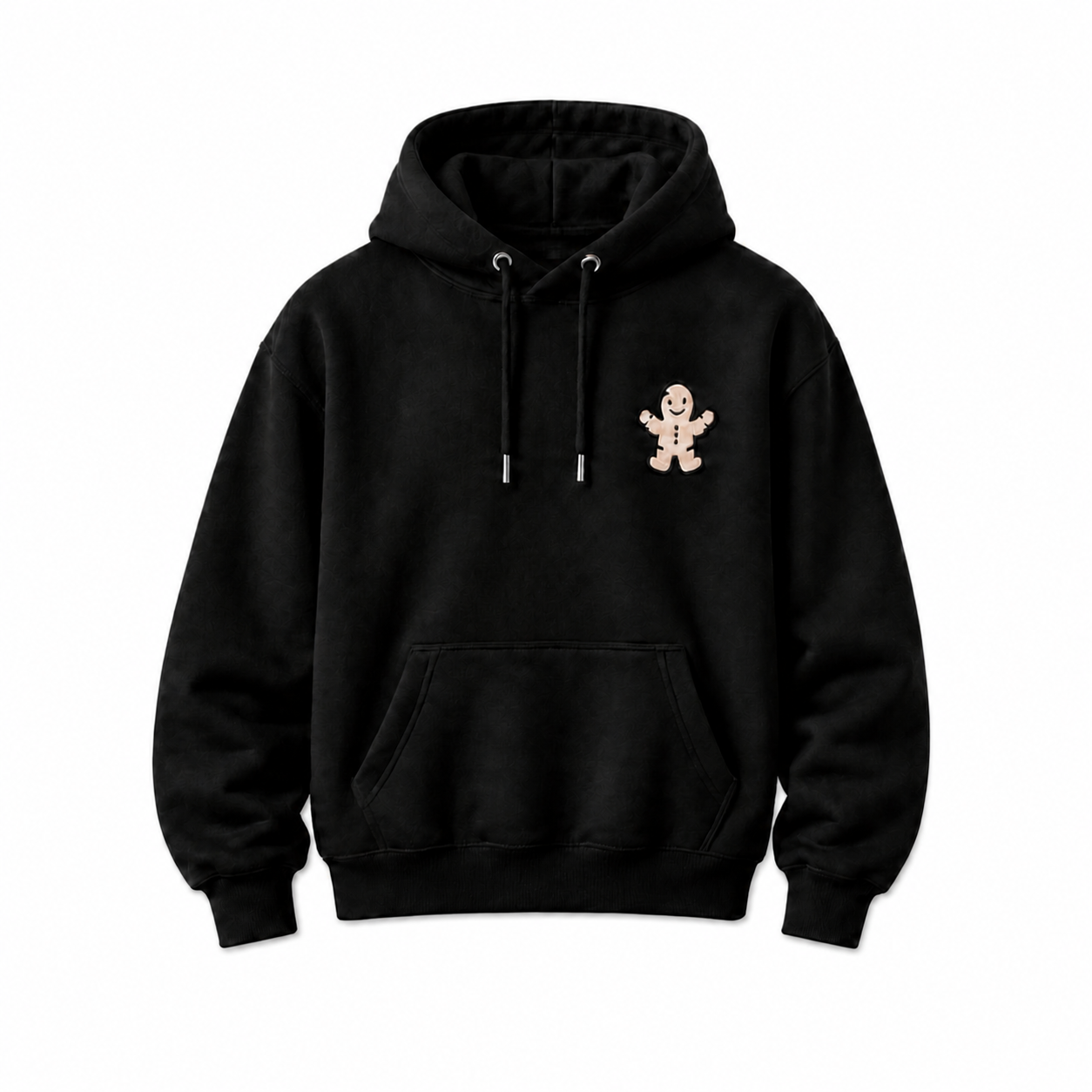 Hoodie Gingembre noir sur fond blanc